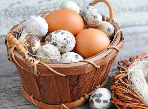 Quail or chicken eggs